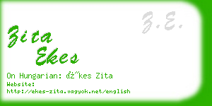 zita ekes business card